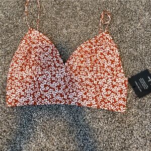 Lulu's Rust and White Smocked Top NWT